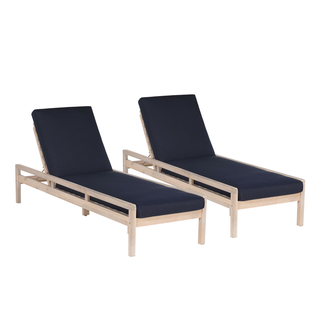 Amina Outdoor Chaise Lounges (Set of Two)
